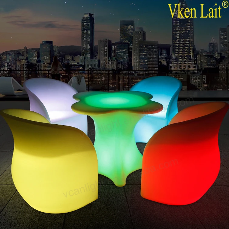 Illuminated LED Chair Portable Inflatable hard Sofa Lounge Chair for Living