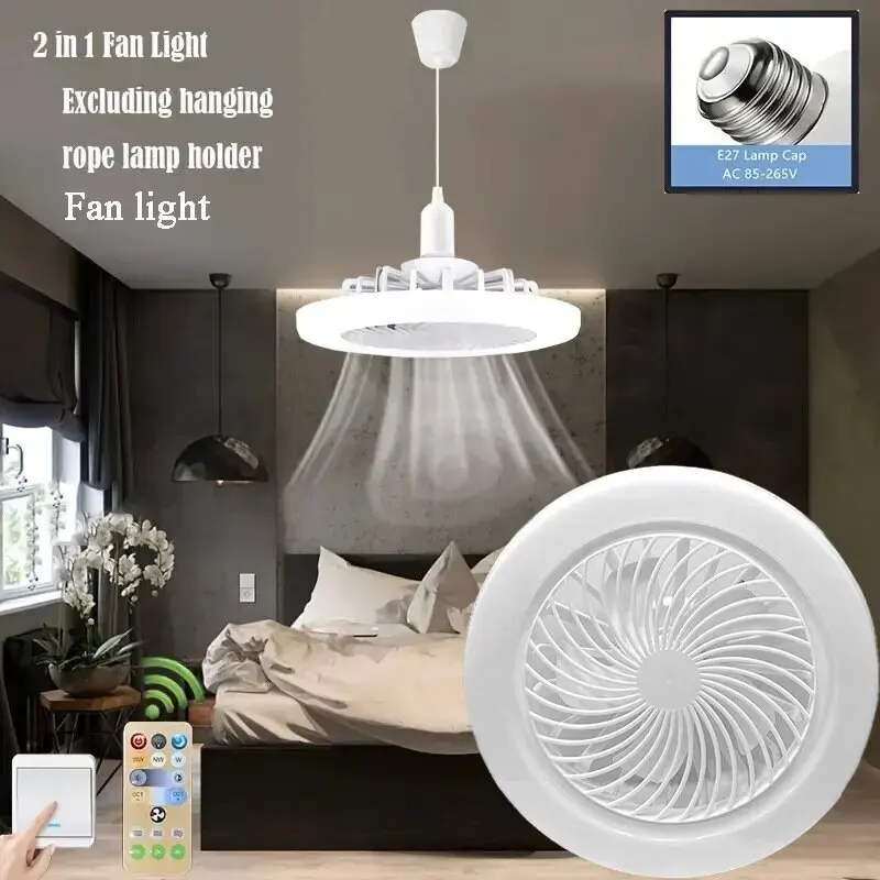 LED Ceiling Fan Light for Living Room and Bedroom, Modern and Simple Home, Intelligent Remote Control, Restaurant, New