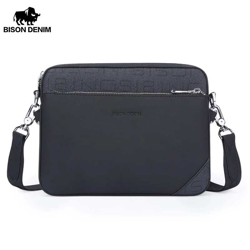 BISONDENIM Men's Shoulder Bag Husband Men's Designer Bag For Phone Waterproof Messenger Bag Men Handbag Business Microfiber