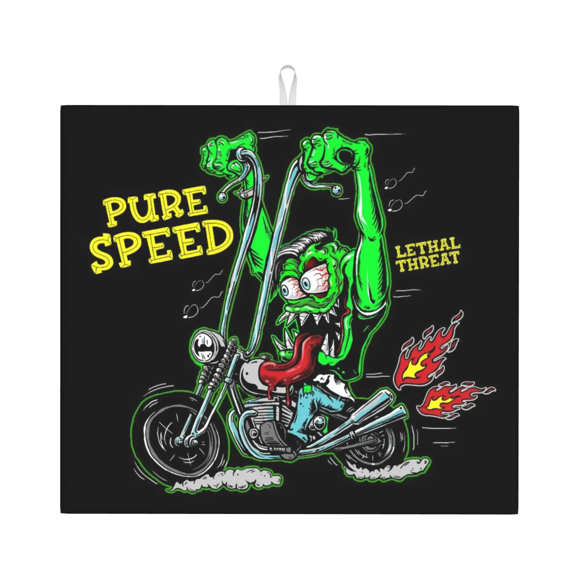 Rat Fink Animation Anime Cartoon Non Slip Kitchen Counter Protector Mat Barware Tableware Reusable Drying Mat For Kitchen