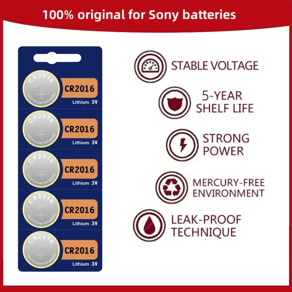 Original For Sony CR2016 Button Batteries LM2016 BR2016 DL2016 Cell Coin Lithium Battery For Watch Electronic Toy Calculators