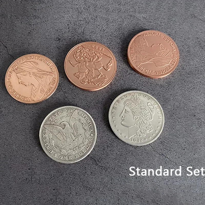 

Hopping Half (Morgan Dollar and Queen Victoria Ancient Coin) by Oliver Magic Tricks Coin Vanish Appear Magic Close Up Illusions
