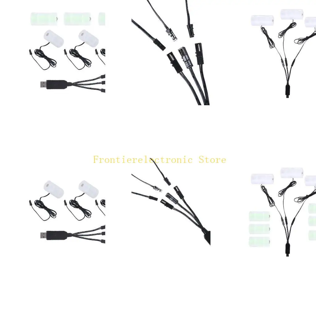 G8DB Universal 110cm 3in1 USB Power Cable to C Dummy Battery for flashlights Candles Gas Stove gas Water Heater and more