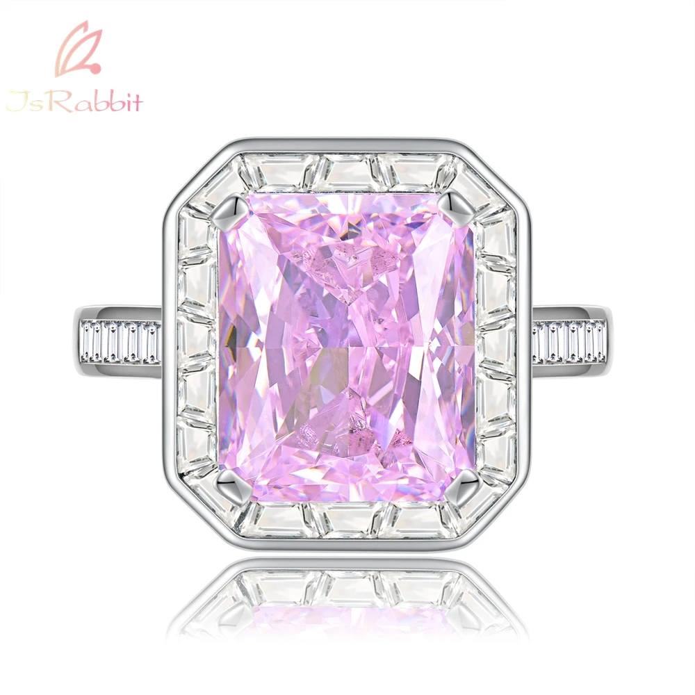 IsRabbit 18K Gold Plated Rendan 6CT Lab Fancy Vivid Intense Purple Pink Sapphire Anniversary Rings Luxury Jewelry Drop Shipping