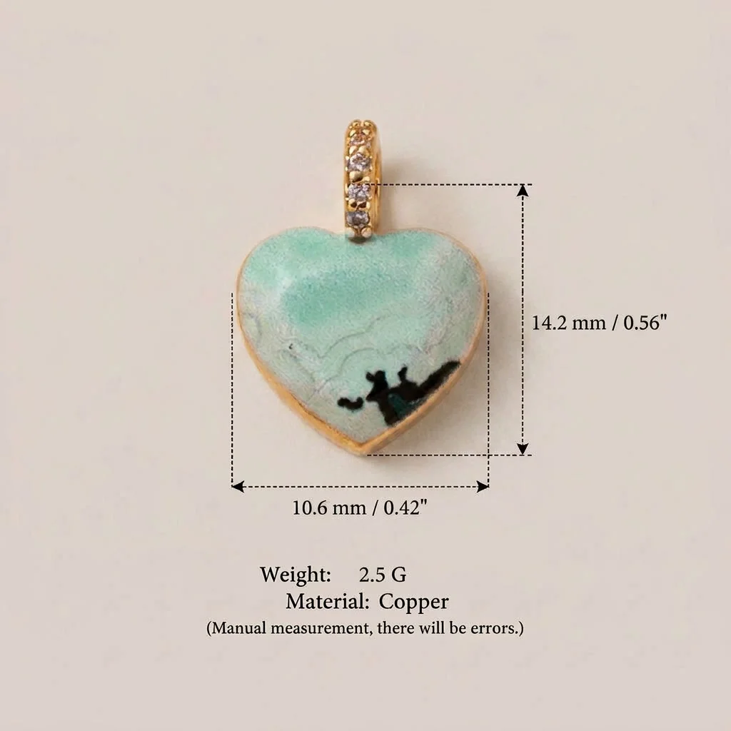 Neue beliebte und vielseitige Farbserie: Herzförmige bemalte DIY-Anhänger für Schmuck – Detail 6