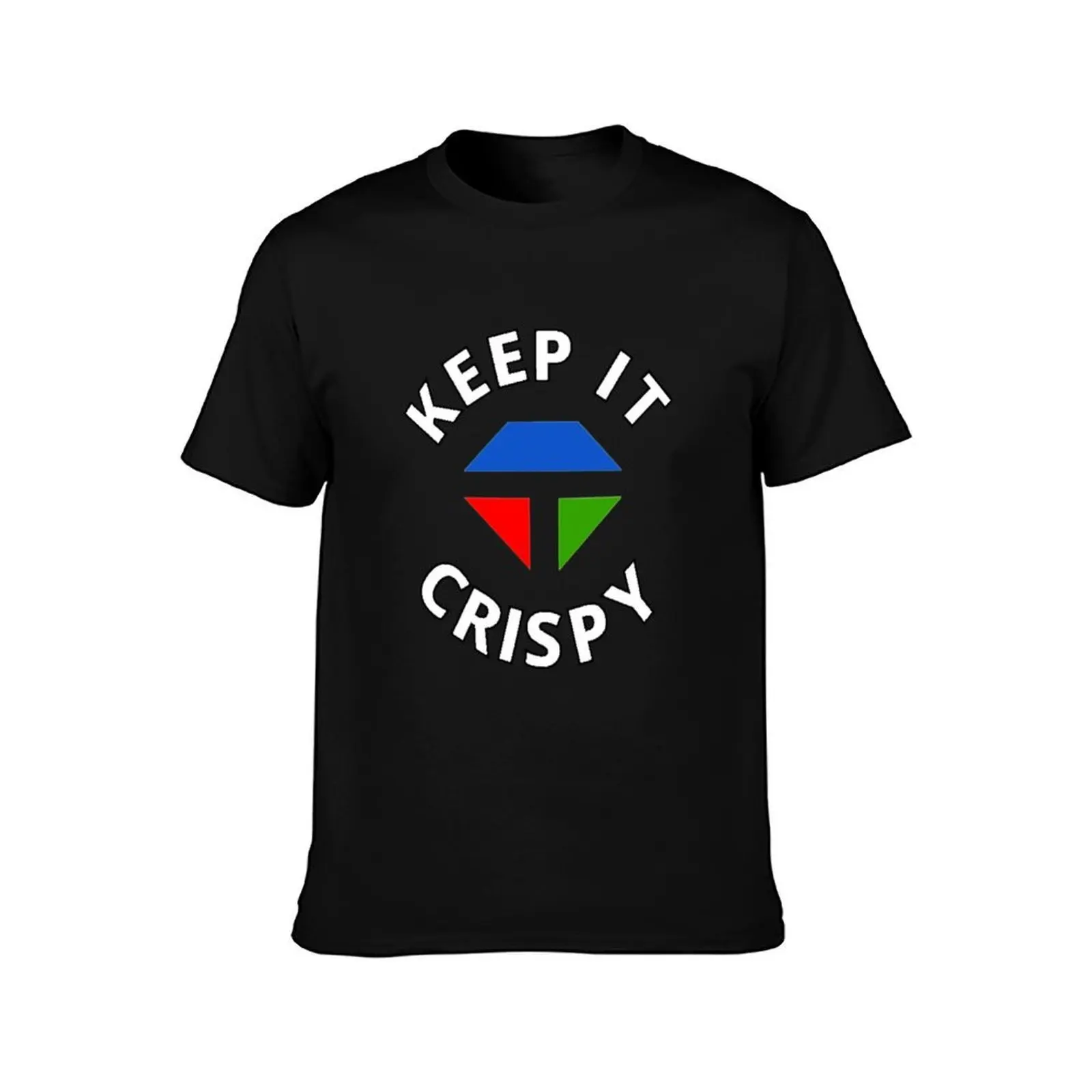 Keep It Crispy T-Shirt, Summer Casual Cotton Tee, Oversized Streetwear Tops, Vintage Graphic Print, Loose Fit Short Sleeve