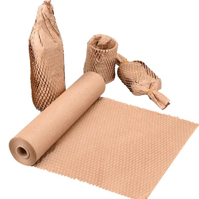 30m Honeycomb Packing Paper Moving Transportation Recyclable Fragile Decor Copy Cosmetics Wine Glasses Wrapping Tearable Glass