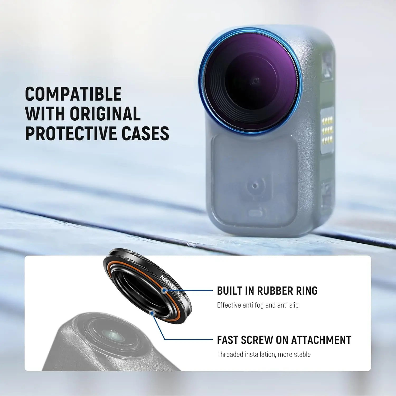 NEEWER ND-Filterset für DJI Osmo Nano (ND8/16/32/64/UV/CPL), verschraubbarer Action-Kameraobjektivfilter, mehrfach beschichtetes Zubehör – Detail 6