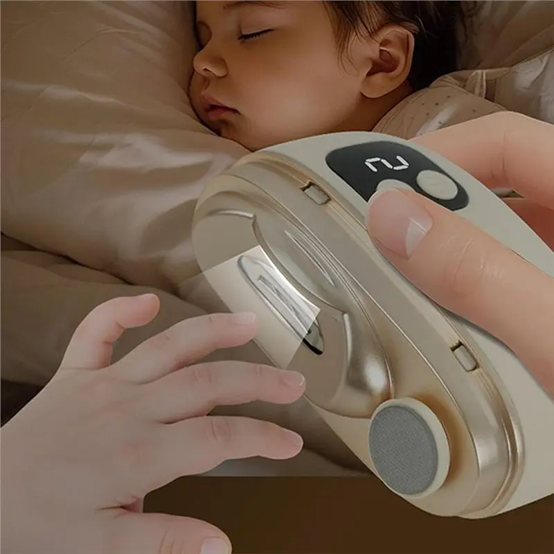 【ABODE】Cortadora de uñas eléctrica, recortadora de uñas automática con luz segura para bebés, niños pequeños, eliminación de uñas encarnadas