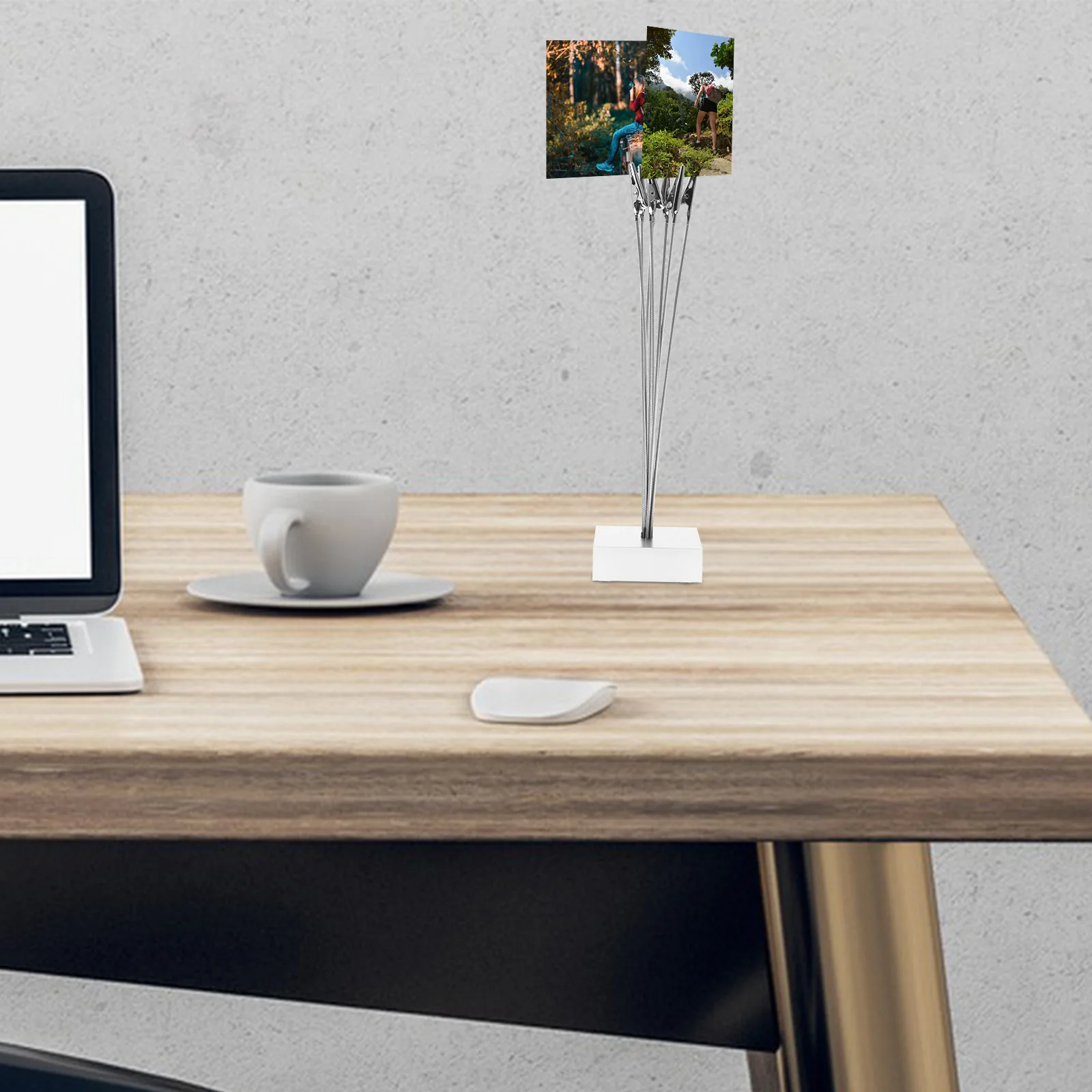 

Photo Holder Stand Tree Shape with 8 Clips Freestanding Desktop Picture Display for Photos Postcards Artwork Notes