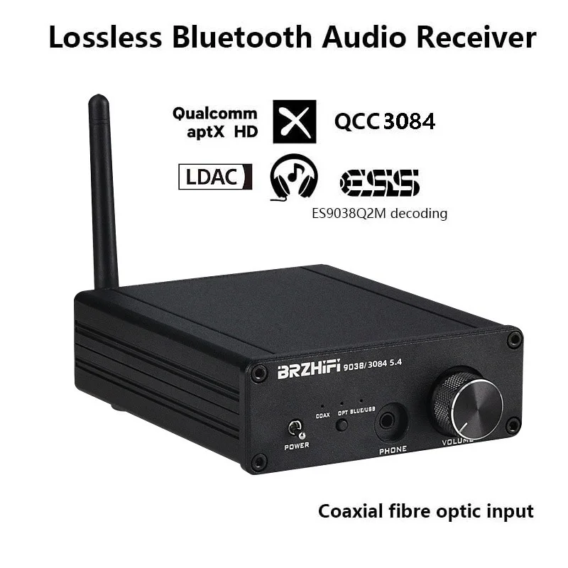 Flagship Bluetooth Audio Decoder ES9038Q2M DAC QCC3084 Bluetooth Module APTX-HD LDAC Format Bluetooth Adapter USB Decoder