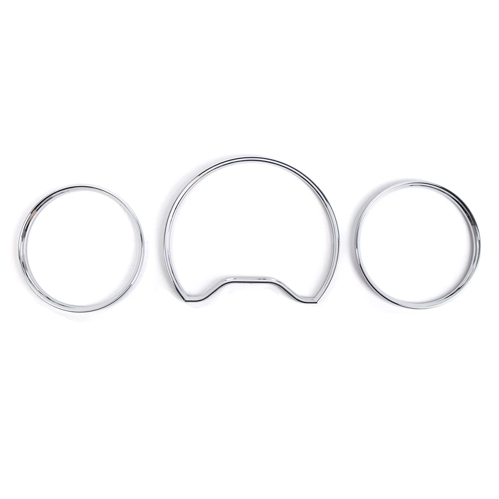 3Pcs For Benz W210/S210 E-Class Pre-facelift 95-99 Chrome Gauge Dash Dial Rings Bezel Trim Speedometer AC Dashboard Decoration