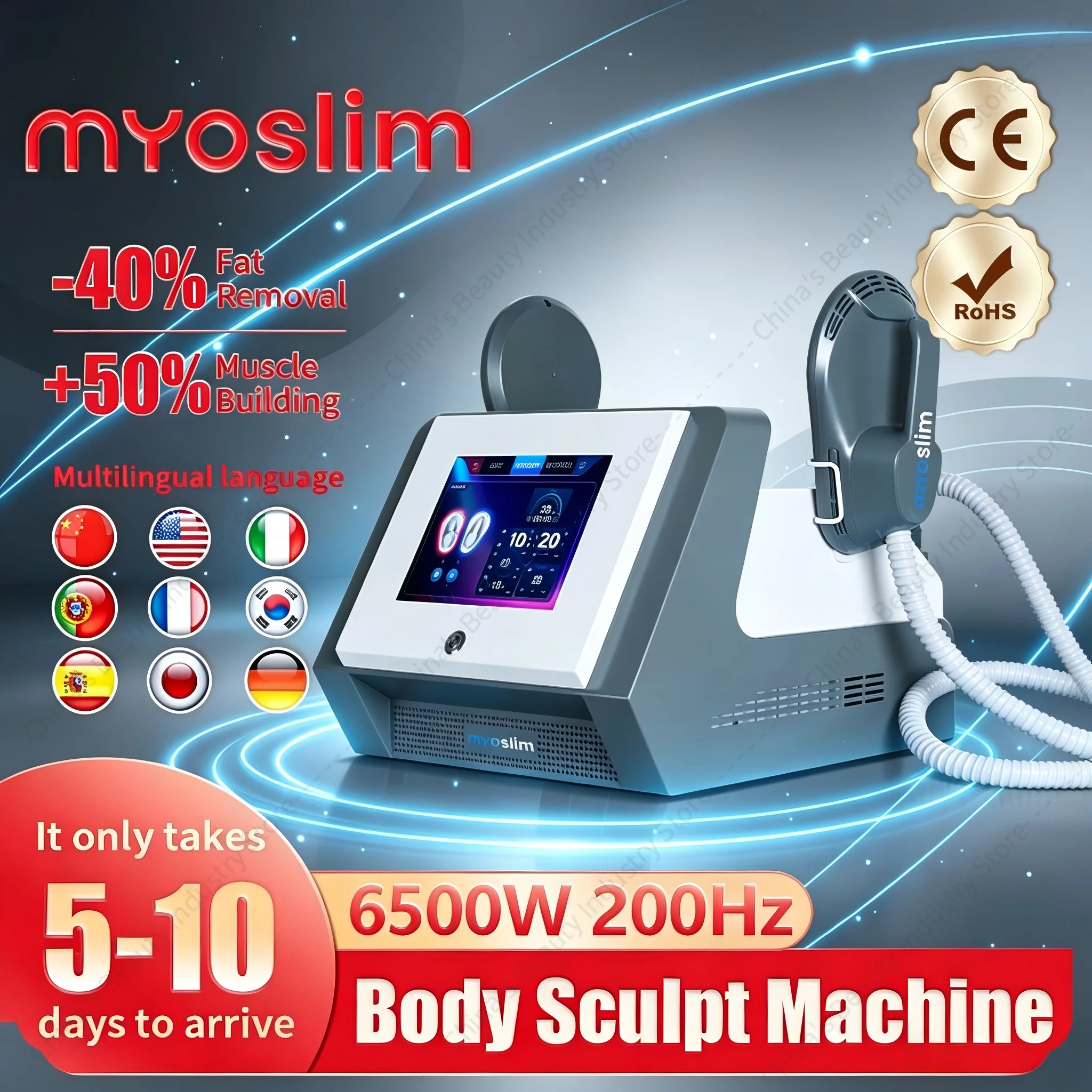 EMS Portable Ems Myoslim Neo Tesla RF Machine Professional Hi-emt Body Sculpt 6500W Muscle Stimulator Slimming
