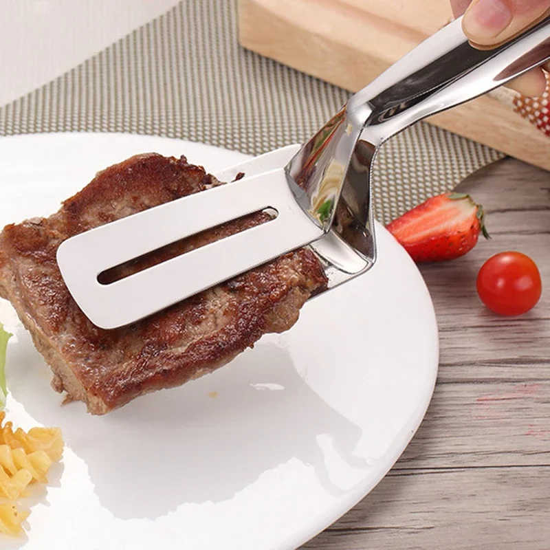 

Stainless Steel Barbecue Tong Fried Steak Shovel Fried Fish Shovel BBQ Bread Clamp Kitchen Bread Meat Clamp