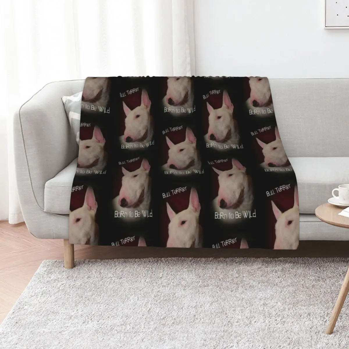 Bull Terrier born to be wild Throw Blanket Summer Beddings Warm Furrys Stuffeds Bed Blankets