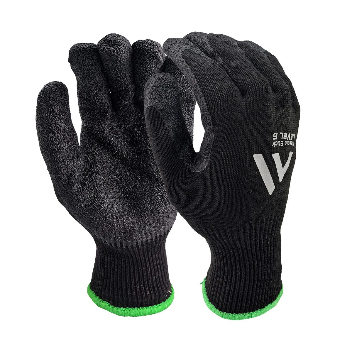 Level 5 A9/F Cut Resistant Gloves HPPE + Steel Wire Palm-Coated Textured Latex Anti-Stab/Puncture for Durian Opening