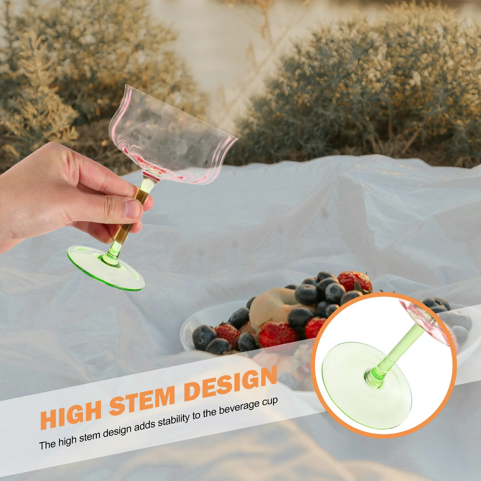 

Glass Cocktail Goblet Gradient Decorative Vintage Style Drinking Goblet Party Wine Glass Wine Glasses Decorative Goblets