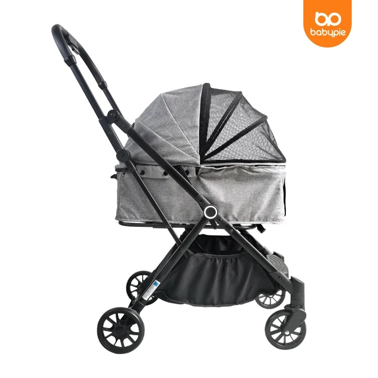 Cheap Wholesale 3 In 1 Dog Stroller With Detachable Carrier Foldable Pet Stroller 4  Small Pet For Dog Cat Stroller