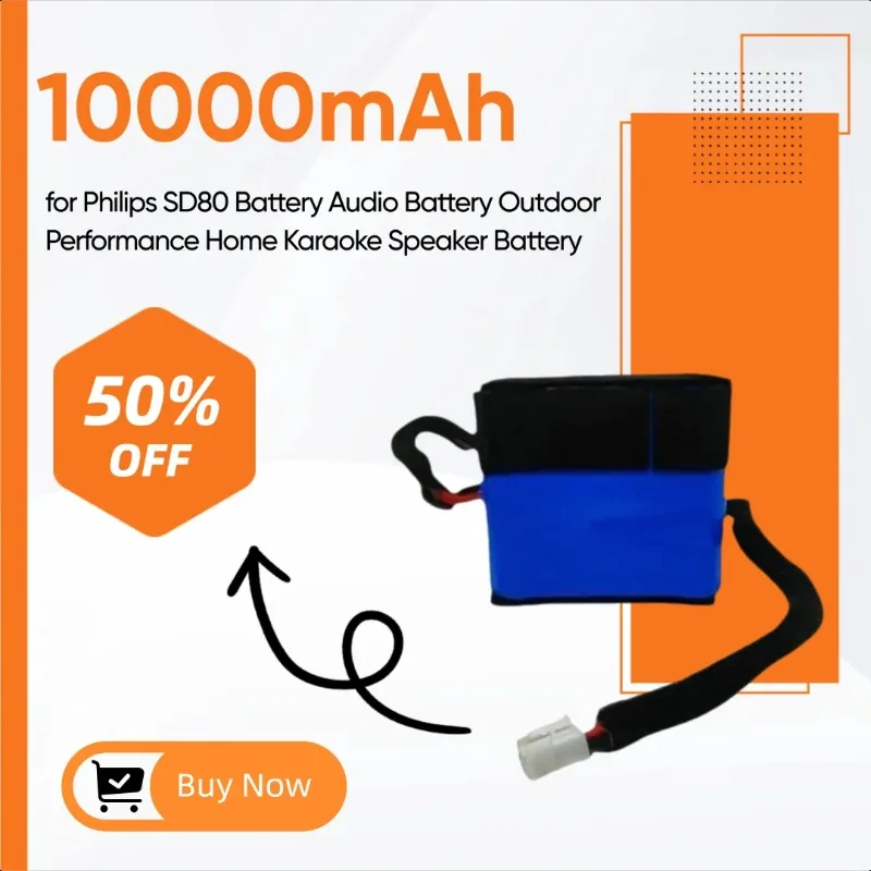 

10000mAh for Philips SD80 Battery Audio Battery Outdoor Performance Home Karaoke Speaker Battery