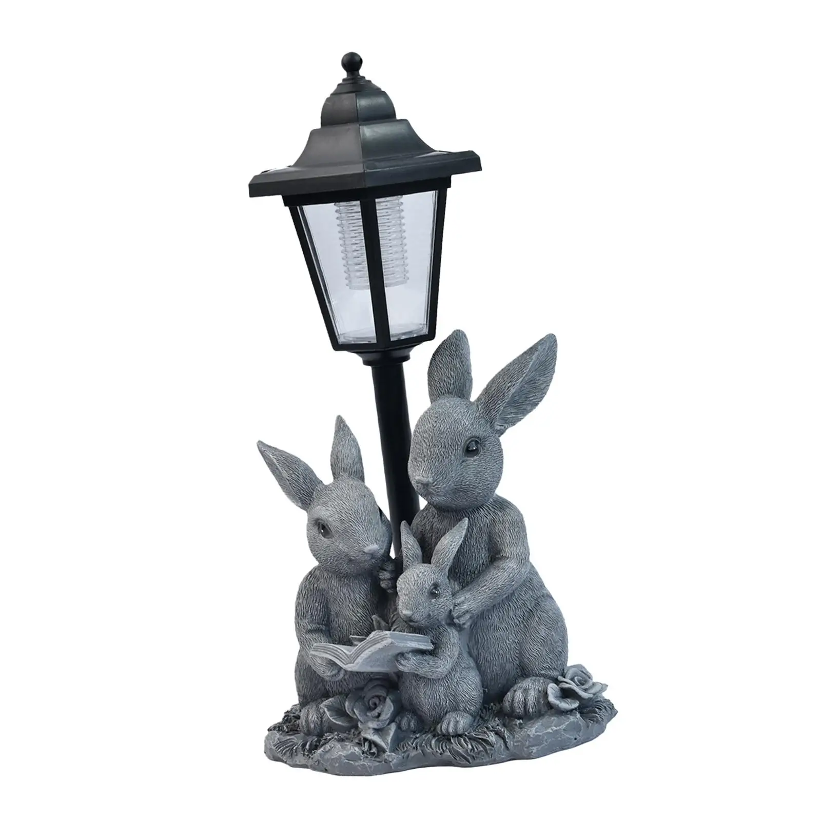 Rabbit Decorative Sculpture Resin Solar Garden Light Outdoor Lawn Ornament for Yard Patio Pathway Landscape