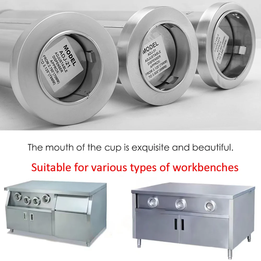 Dispensador de tazas de té con burbujas Xeoleo 304 #   Portavasos de café de acero inoxidable, dispensador automático de tazas desechable de 69-79/79-89/89-99mm