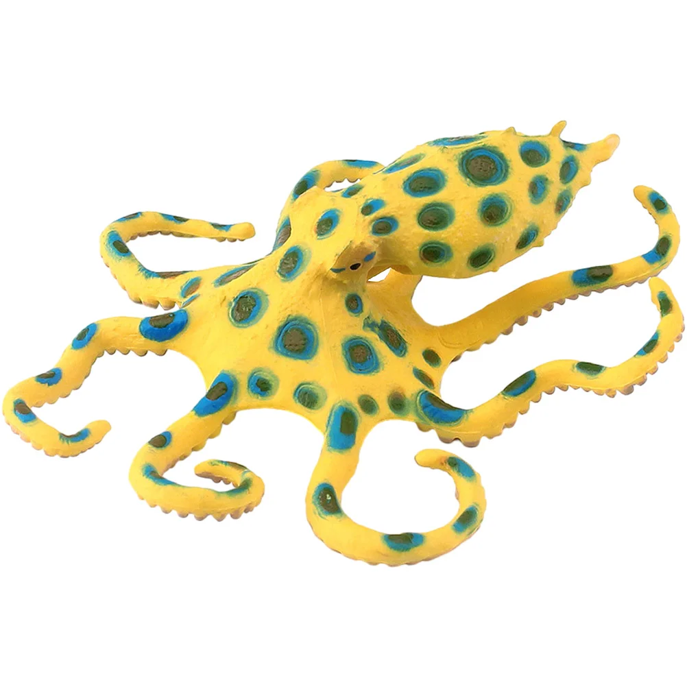 Children’s Toys Marine Animal Model Figure Octopus Simulation Figurine Artificial Ornament Decor Yellow Figures