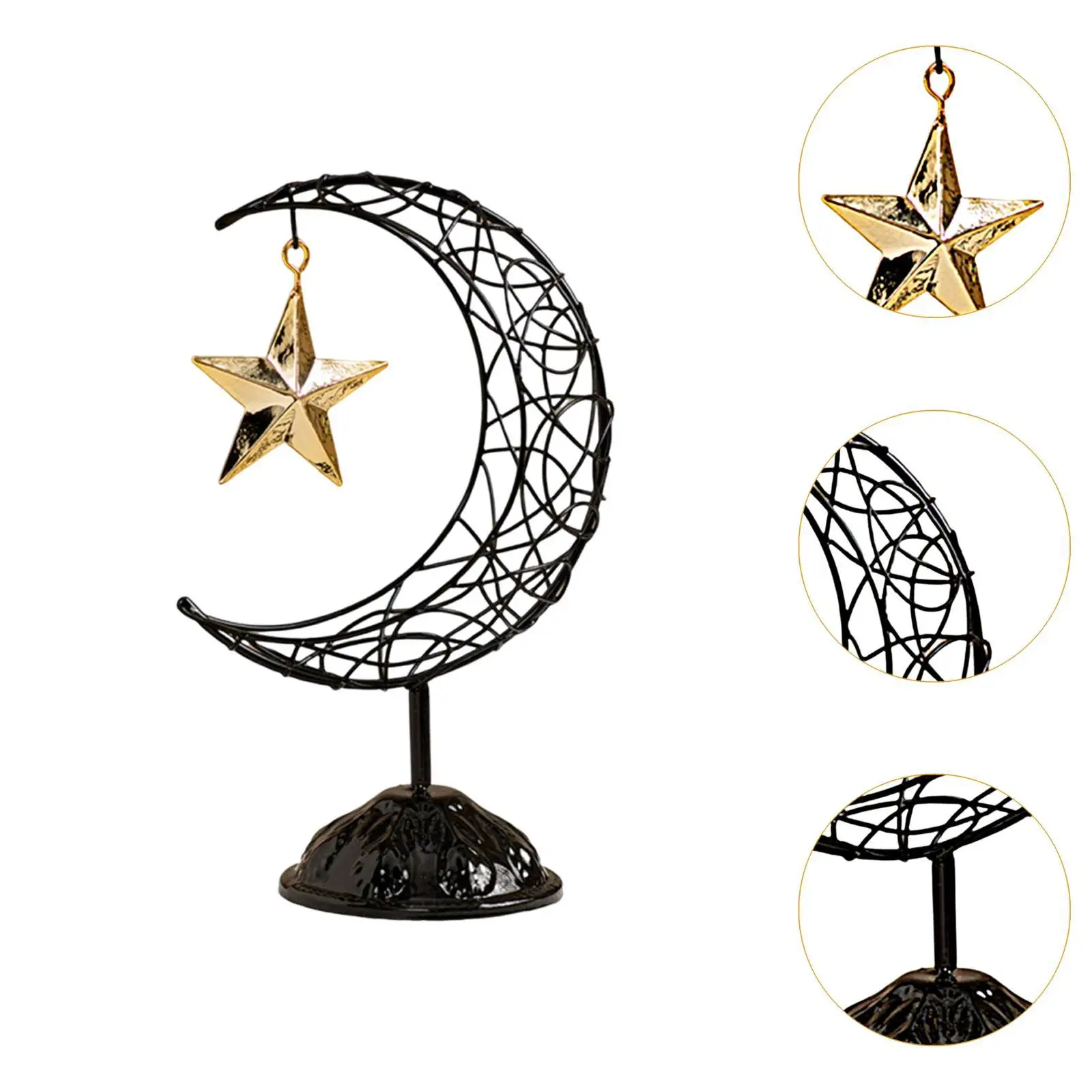 Centro de mesa con adorno de estrella y Luna, decoración de Ramadán para sala de estar y hogar