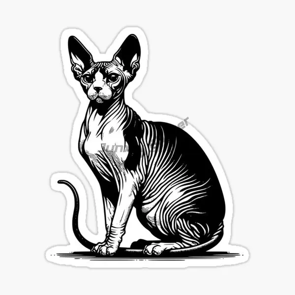 Creative Canadian Hairless Cat Sphynx Cat Pets PVC Waterproof Stickers for Decorate Car Van Wall Window Table Bicycle Decal