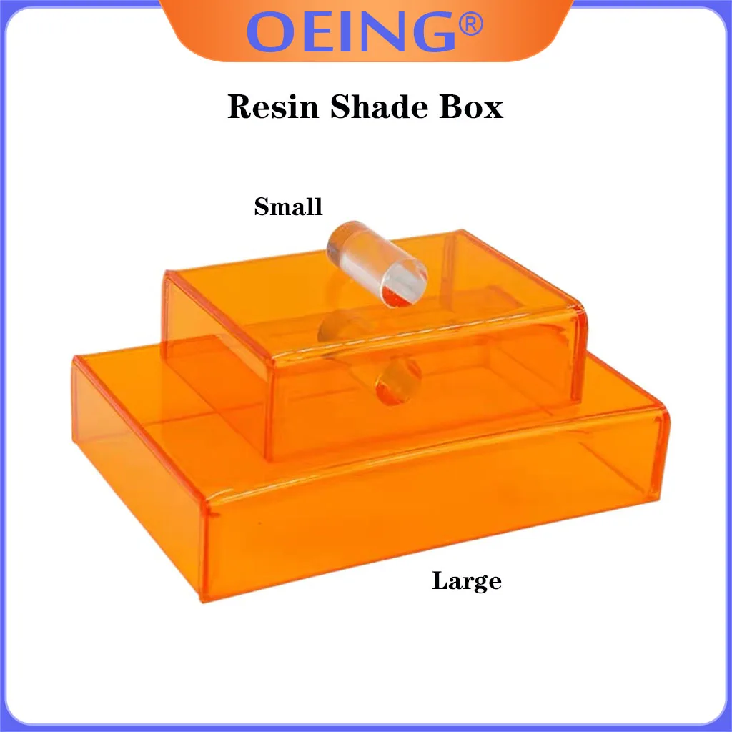 OEING 1Pc Dental Resin Shading Box Plastic Shade Cover Storage Box Light-Proof Aesthetic Protective Cover Dentist Organizer Box