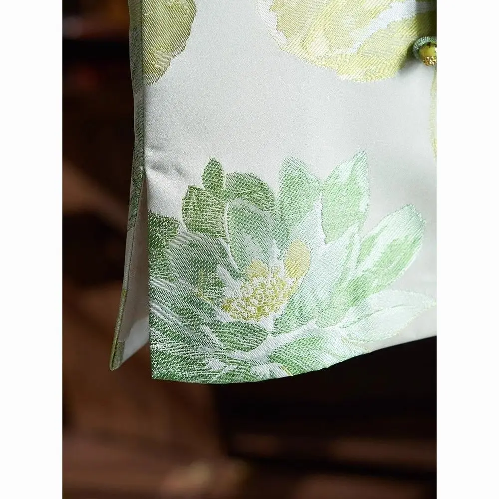 New Chinese style jacquard bead vest women's 2025 spring new light luxury celebrity fashion top