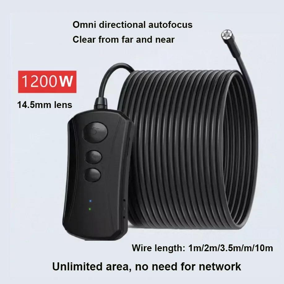 

1200W autofocus endoscope zoom HD camera industrial pipeline mechanical weld seam ceiling detector 1m/2m/3.5m/5m/10m