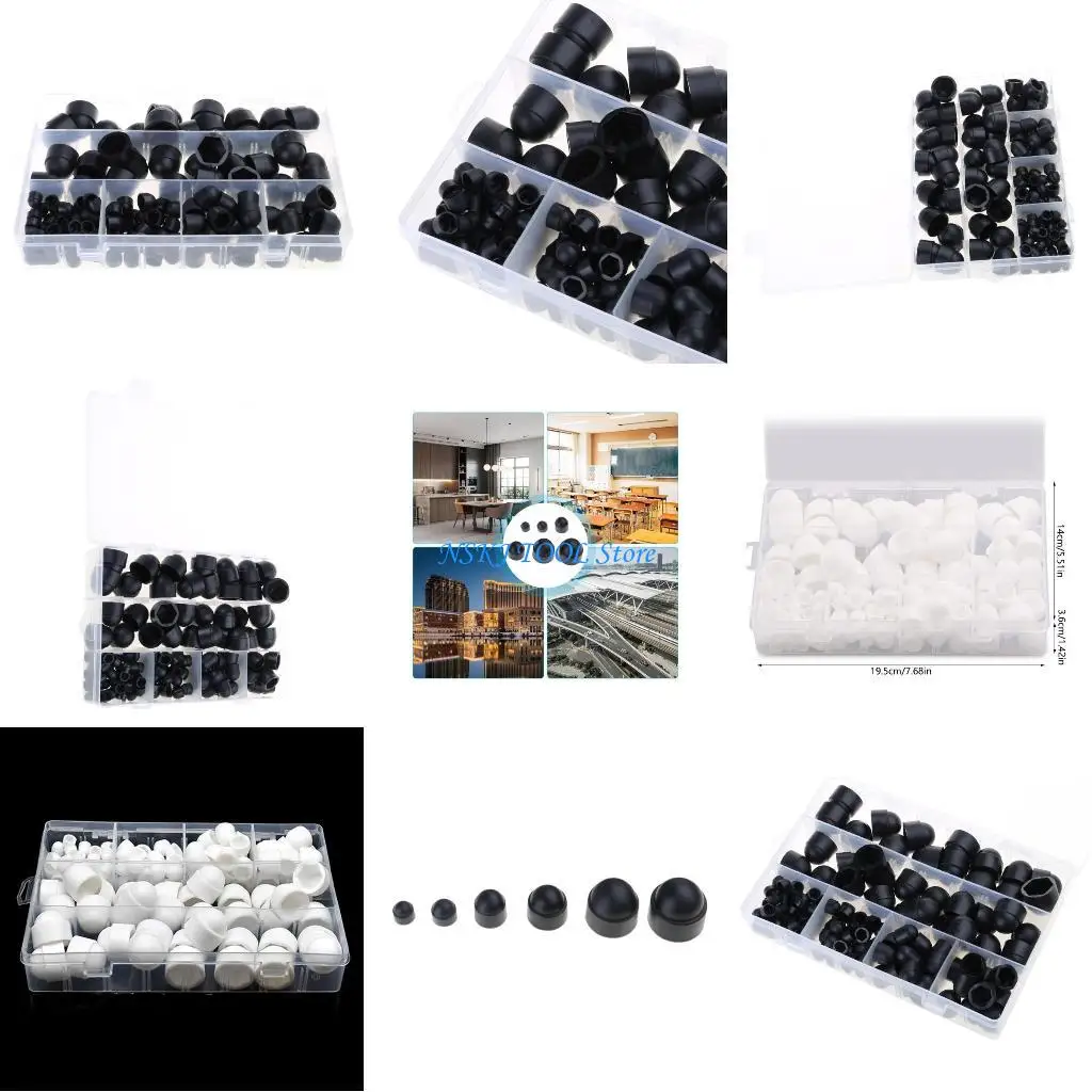 

L8RC Locking Nut with Caps Assortment Threaded Inserts with Cover for Secure Fastens