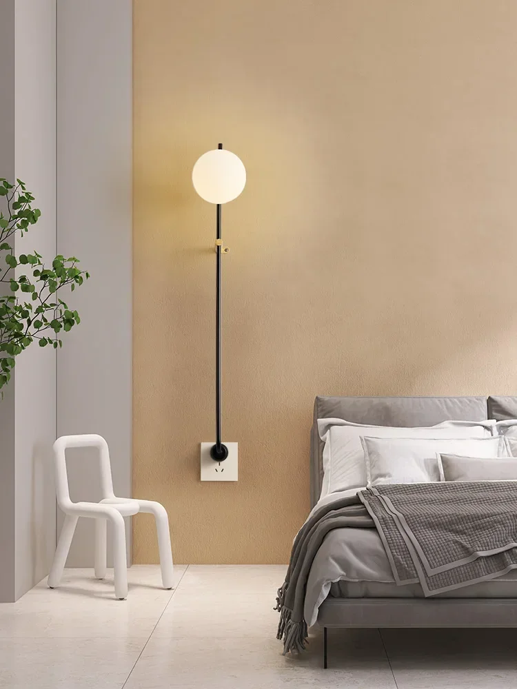 Minimalist Industrial Style Wiring Free Antique Bauhaus Lamp Retro Bedroom Bedside Lamp Ambience Light Socket Wall Lamp