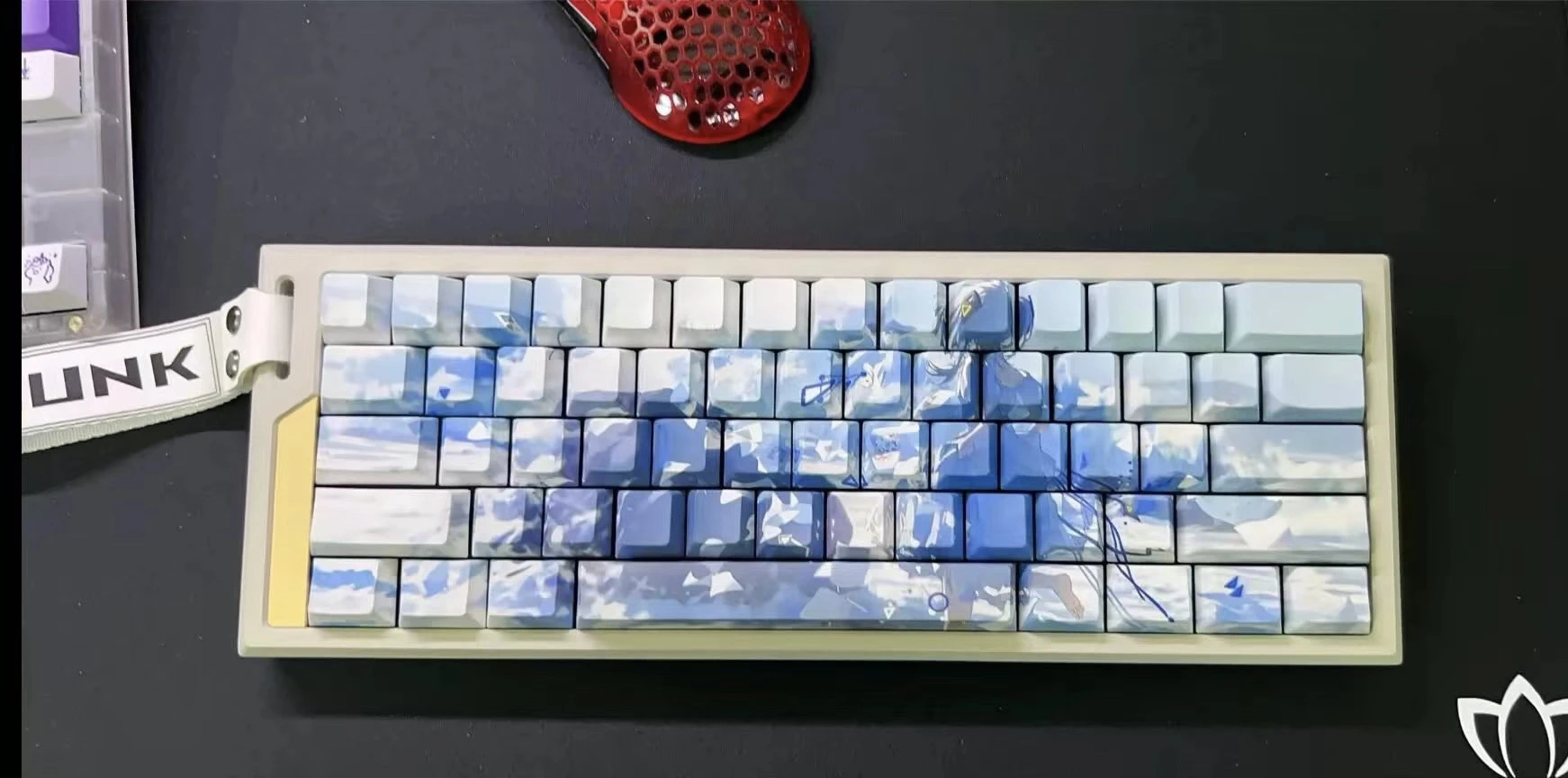 Wandering in the sky, side engraved transparent keycaps, thermal sublimation on five sides, clear and complete pattern