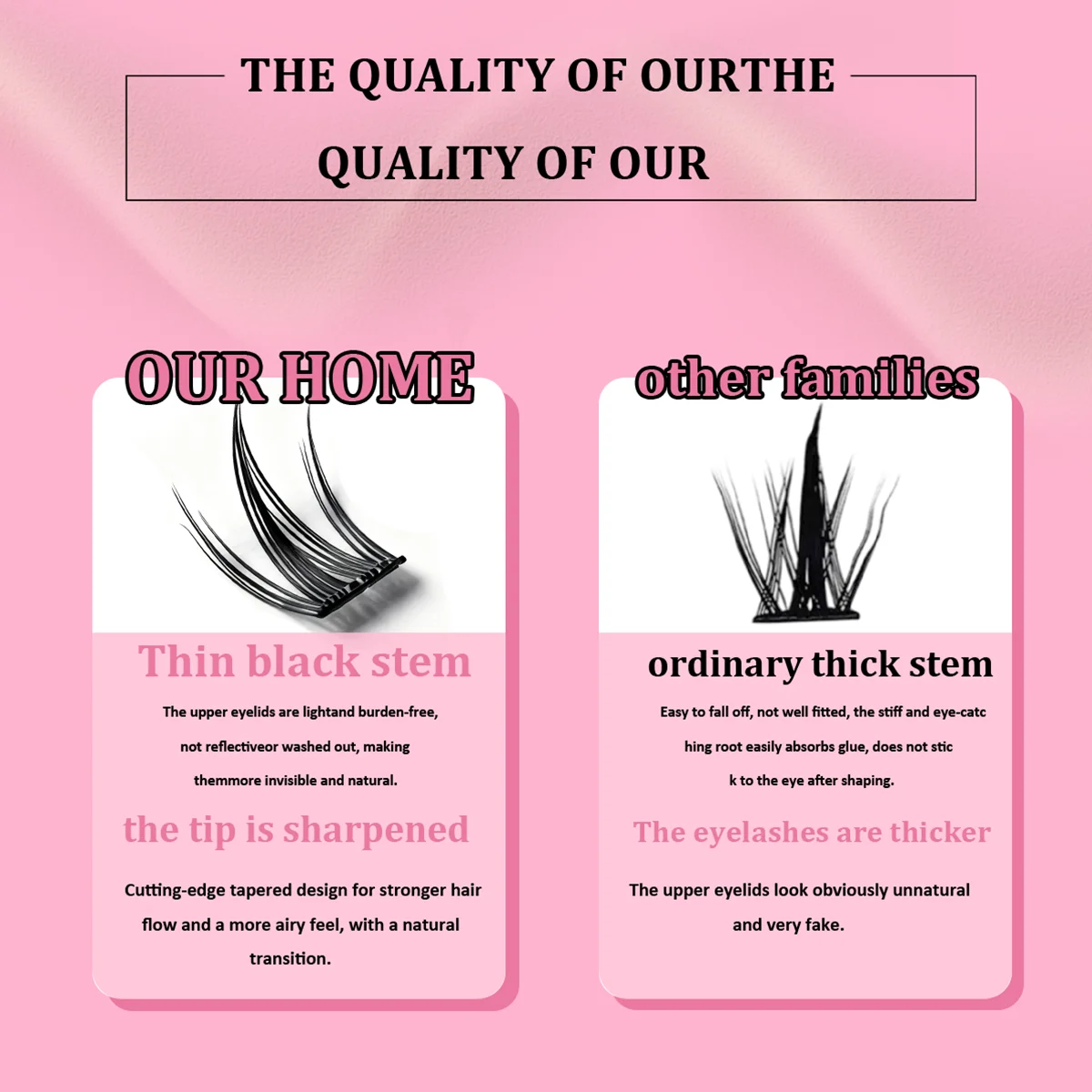 رموش ذات سعة كبيرة خالية من الغراء 10 صفوف 100 مجموعة خفيفة الوزن ومرنة وسهلة الاستخدام ولا حاجة للغراء #6