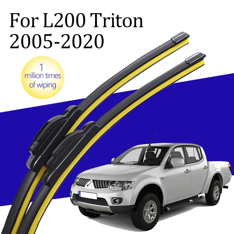 

Wiper Blade J/U Hook Type Black HD Silent Car Front Windshield Wiper Blade for Mitsubishi L200 Triton 2005-2020
