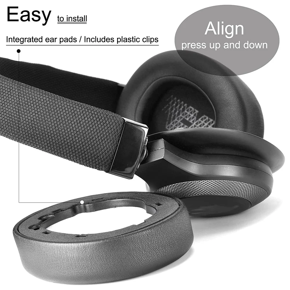 وسائد أذن بديلة من إسفنج الذاكرة متوافقة مع E65 E65BTNC / Duet NC / Live 650BTNC Live 660 BTNC