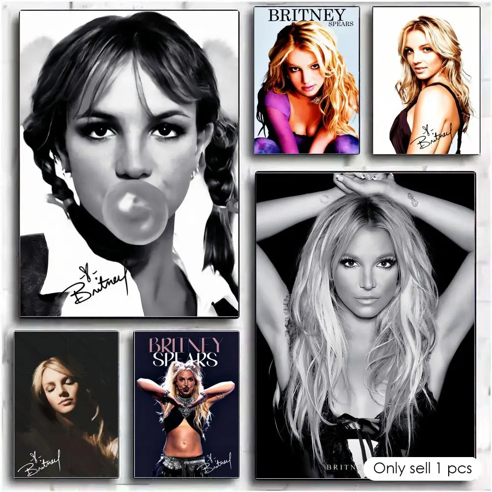 Póster de la cantante B-Britney Jean S-Spears, adhesivo artístico de papel PP moderno para pared, decoración minimalista para decoración de pared del hogar, regalo