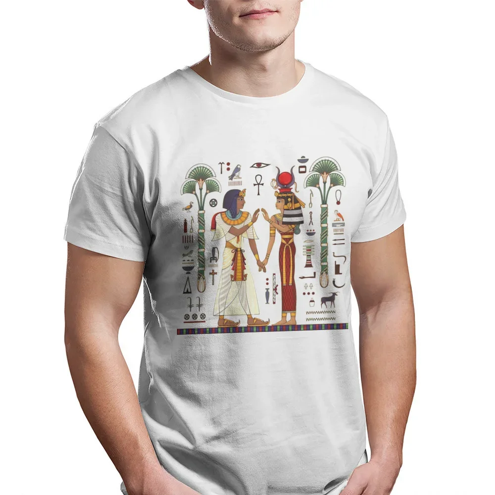 Egyptian Ancient Egypt Culture Hieroglyph And Symbolancient Culture Sing And Symbol Men T Shirt Big Pure Cotton Vintage TShirt