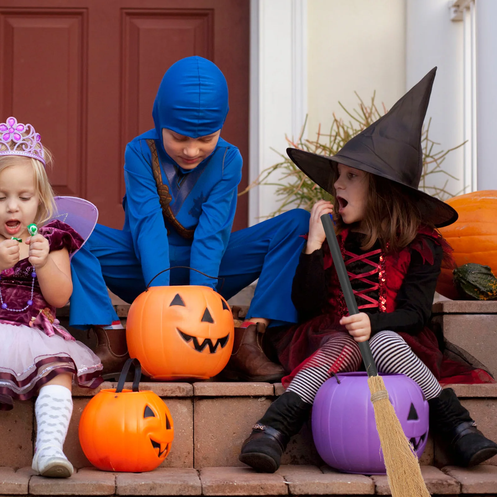 Accessorio per scopa da strega Leggero staccabile Durevole Decorazione per feste di Halloween Accessorio per costumi cosplay Scopa da strega
