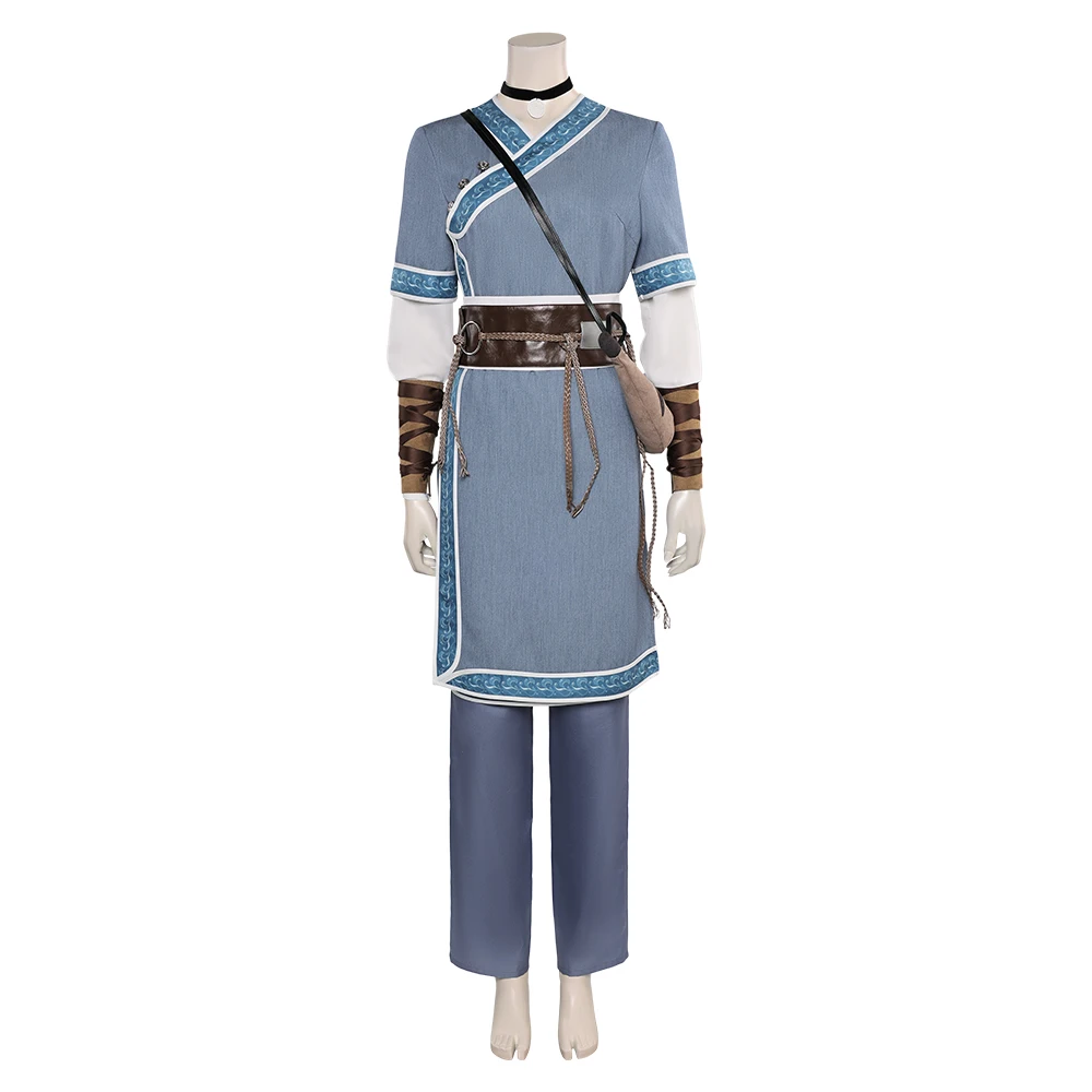 Katara Movie Avatar Cosplay Costume Uniform Top Pants Wristband The Last Airbender Fantasy Outfits Halloween Carnival Party Suit