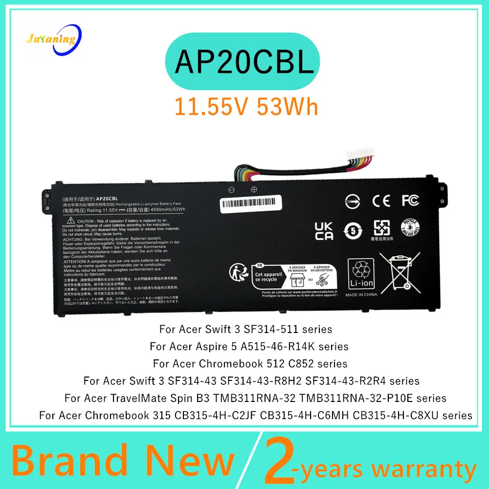 

AP20CBL аккумулятор для ноутбука Acer Swift 3 SF314-43 SF314-43-R2R4 SF314-511 Aspire 5 A515-46-R14K Chromebook 512 C852