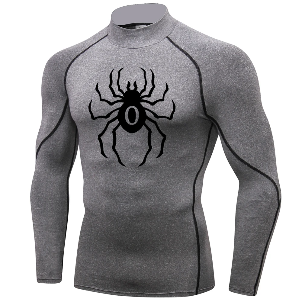 High Collar Protection Sports Second Skin Running T-shirt Men Fitness Rashgarda MMA Long Sleeves Compression Shirt Workout Tops