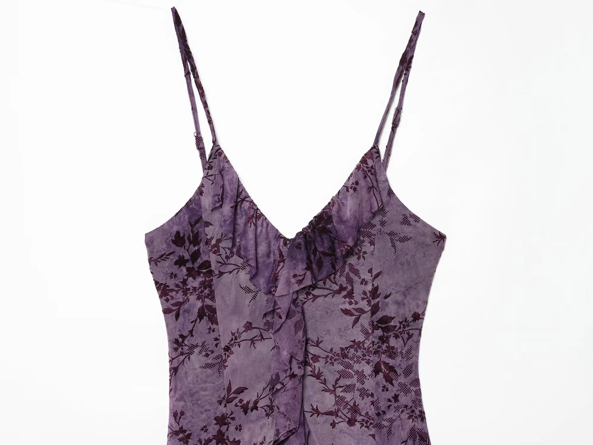 TFMLN Sexy Rüschen-Trägerkleid für Damen Ärmellos Rückenfrei V-Ausschnitt Party-Abendkleider Schlankes Damenkleid Neu 2026 Sommer – Detail 4