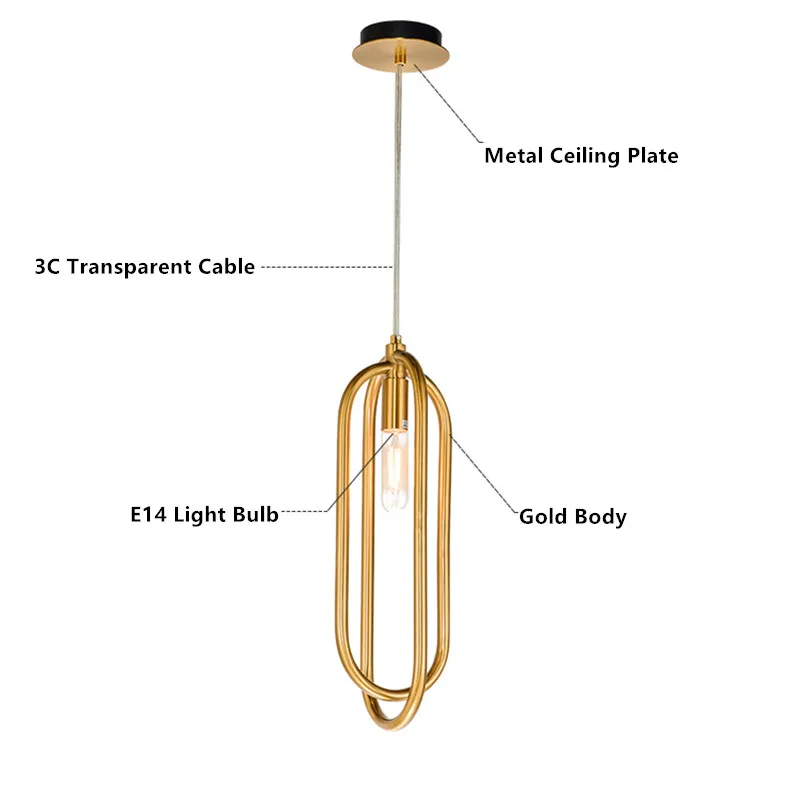 SGROW Modern Hotel Hall Dinning Room Pendant Light Gold Stainless Steel Ring Lamparas Salon Lustre for Bedroom Hanging Lamp