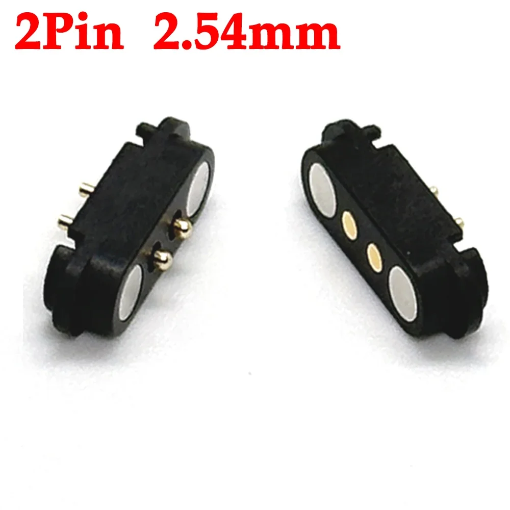 2 Pairs 2A Magnetic Pogo Pin Connector 2 3 4 5 Pole Male Female 2.8mm/2.54mm Spring Load DC Power Socket 2P 3P 4P 5P