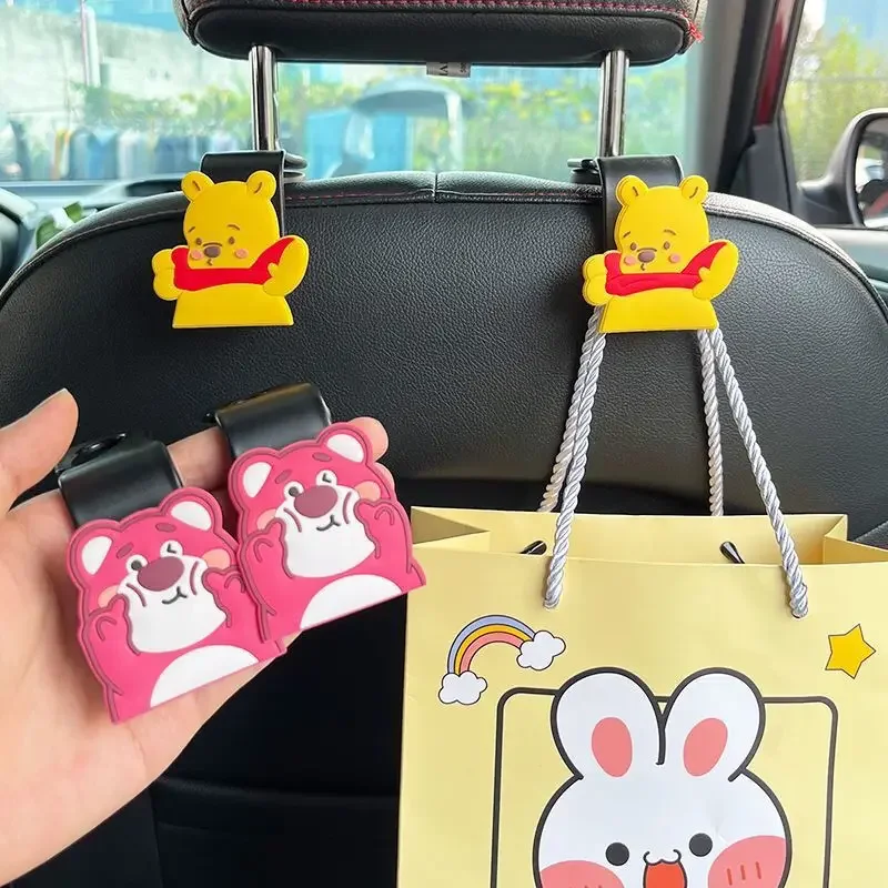 Pooh Bear Lotso new cute creative personality cartoon pattern car seat rear wear-resistant durable multi-functional small hook