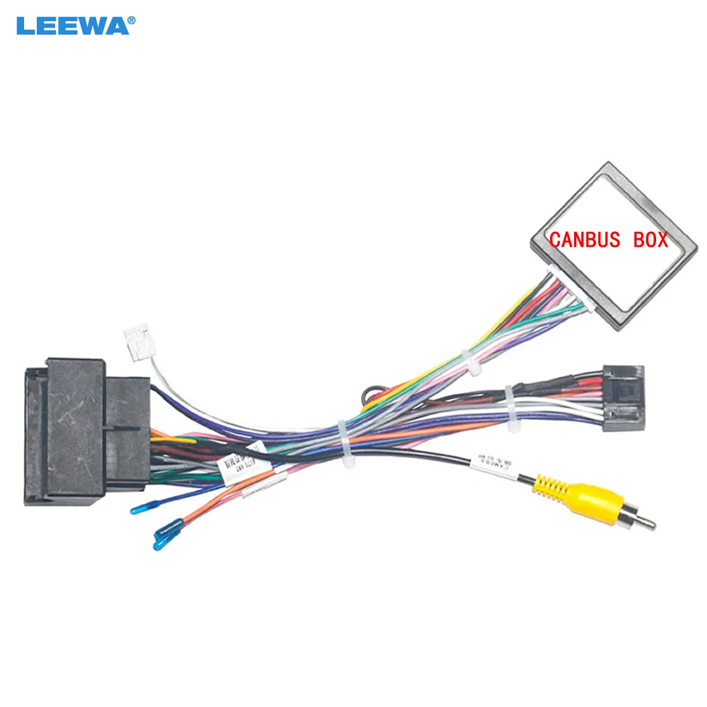 LEEWA Car 16Pin Power Wiring Harness Cable Adapter With Canbus For Chery Tiggo 3X/5/7 (2012-2017) Stereo Aftermarket Wire Cable