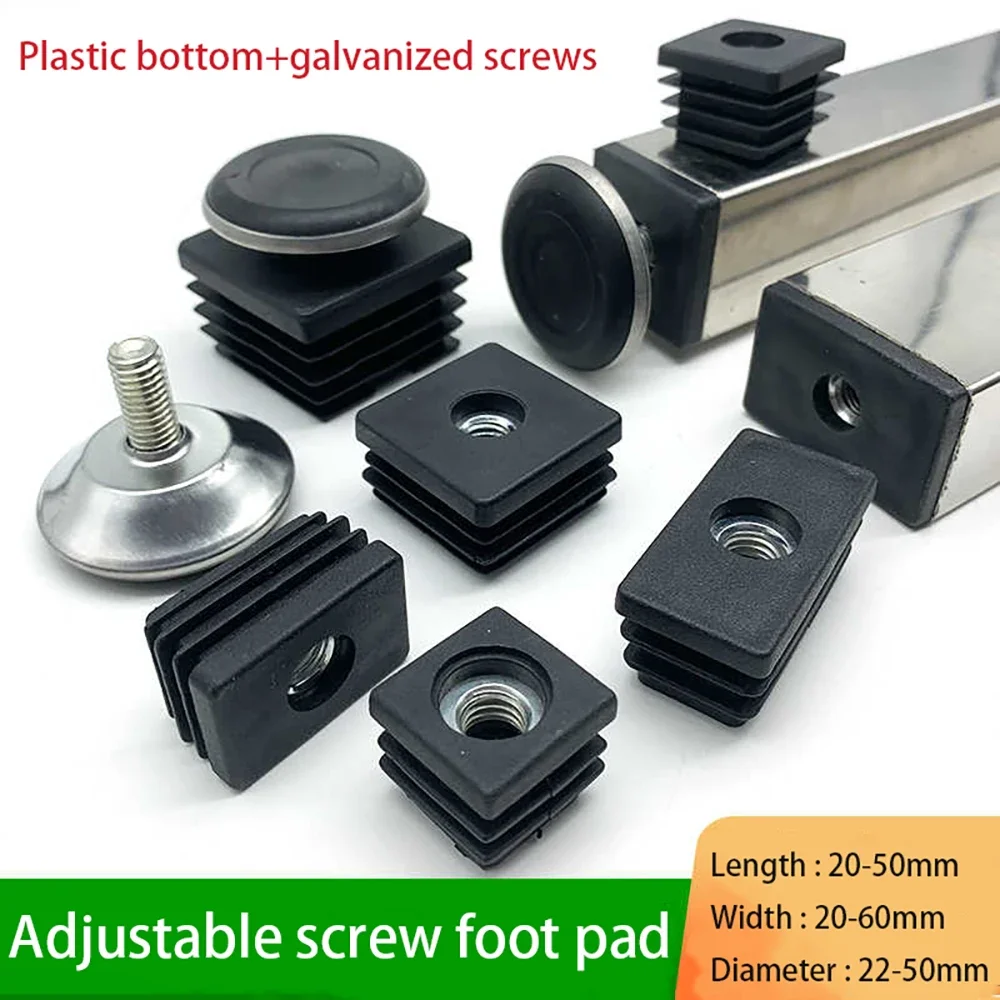 1-20Pcs Plastic Adjustable Feet Pad Dia 40mm Screw M8 Table Chair Balck Leveling Foot Pad Furniture Leg Anti-shock Protection