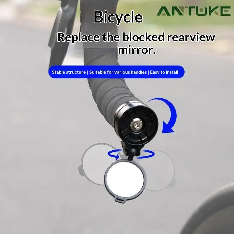 Bike Handlebar End Rear View Mirror HD Wide Angle Removable Adjustable for Road Bike Outdoor Cycling Trips
